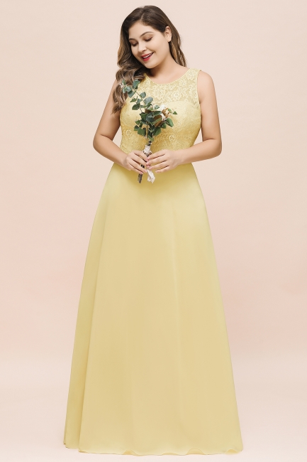 Gelb Brautjungfernkleider Große Größe | Chiffon Kleider Günstig