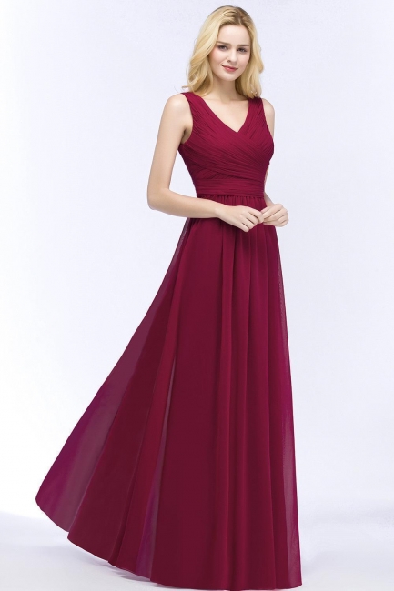 Schlichtes Abendkleid Rot | Abiballkleider Lang Günstig