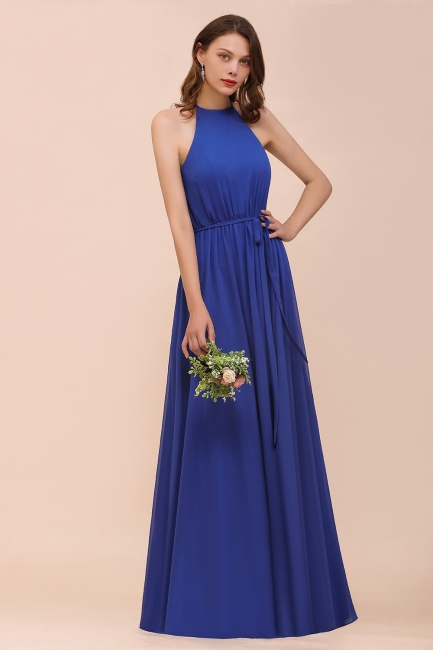 Royal Blaue Brautjungfernkleider Lang | Chiffon Kleider Günstig