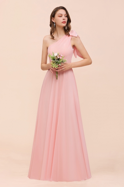 Brautjungfernkleider Lang Rosa | Chiffon Kleider Online