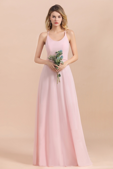 Schicke Brautjungfernkleider Lang Rosa | Chiffon Kleider