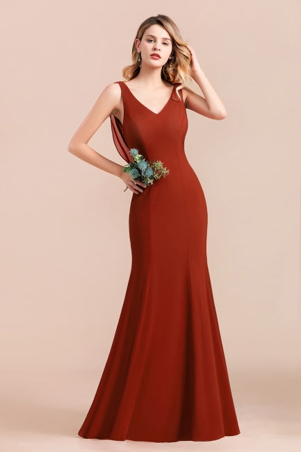 Brautjungfernkleider Lang Rot | Hochzeitspartykleider Günstig