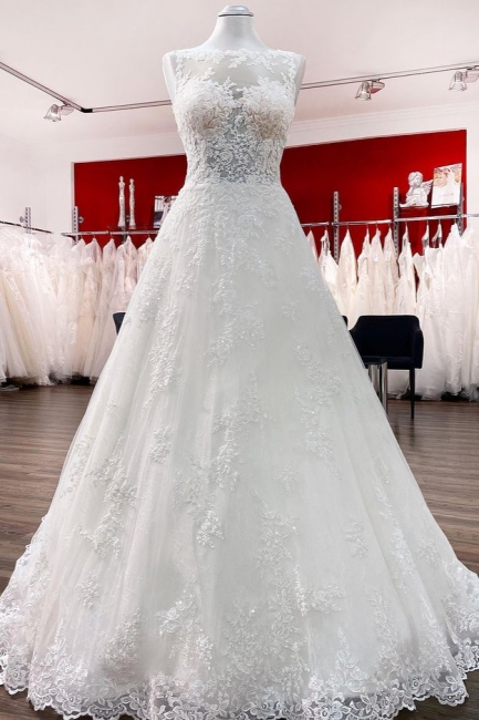 Wunderschöne Brautkleider A Linie | Hochzeitskleider Spitze Günstig