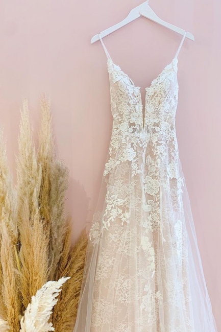 Elegante Spitze Hochzeitskleider | Brautkleider A Linie