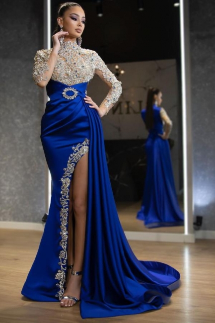 Luxus Abendkleider Royal Blau | Abiballkleider mit Ärmel