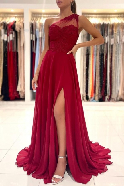 Rotes Abendkleid Lang | Abiballkleider mit Spitze