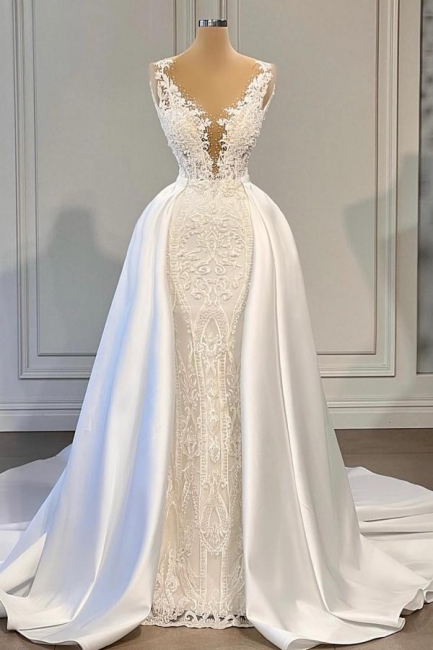 Designer Hochzeitskleider A Linie | Brautkleider Mit Spitze