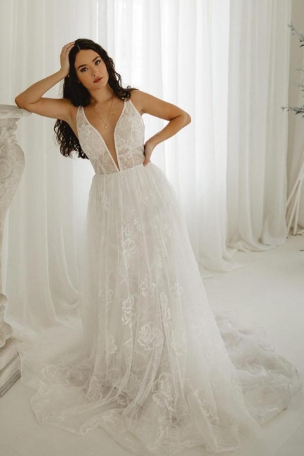 Elegante Hochzeitskleider Boho | Brautkleider mit Spitze