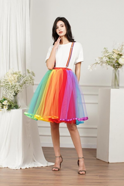 Kurzer Tüll Petticoat  für Damen | Tanzrock elastische Taille