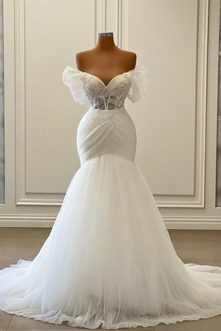 Weiße Brautkleider Meerjungfrau | Hochzeitskleider Günstig