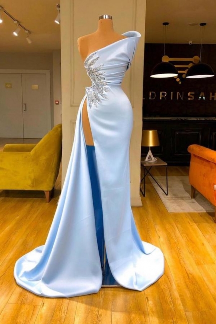 Elegante Abendkleider Lang Blau | Abiballkleider mit Glitzer
