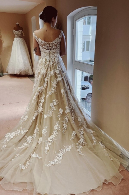 Elegante Hochzeitskleider Günstig | Brautkleider A Linie Spitze