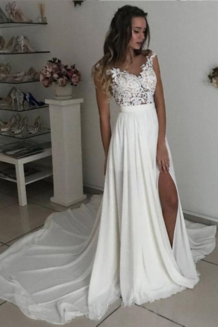 Schlichte Brautkleider Spittze | Hochzeitskleider Online Bestellen