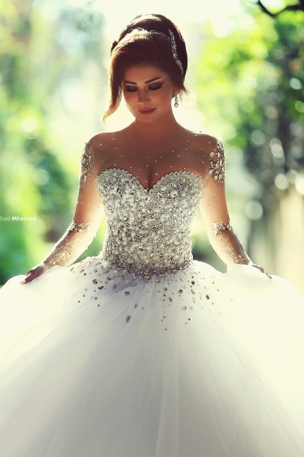 Luxus Brautkleider Prinzessin mit Ärmel | Hochzeitskleider Mit Glitzer