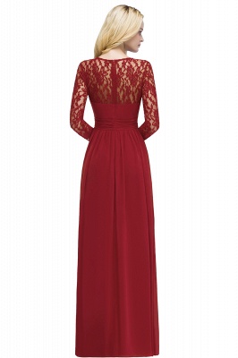 Elegante Abendkleider Lang Rot | Abiballkleider mit Ärmel_4