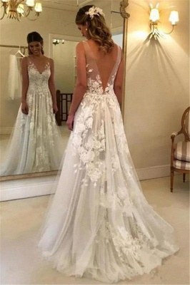 Elegant Brautkleider Weiße Günstig Spitze Hochzeitskleider Online Shop_2