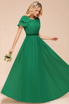 Grünes Brautjungfernkleid Günstig | Brautjungfernkleider Lang Chiffon_8