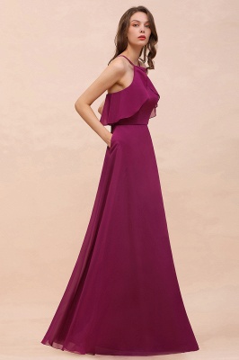 Brautjungfernkleider Lang Chiffon | Schlichtes Abendkleid Günstig_7