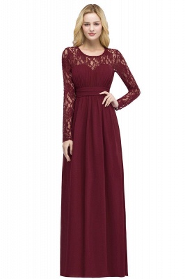 Elegante Abendkleider Lang Rot | Abiballkleider mit Ärmel_2