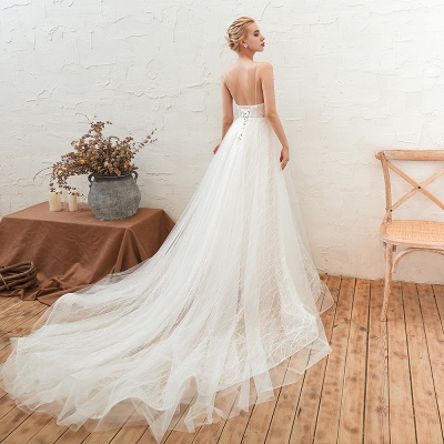 Boho Hochzeitskleid A Linie | Schlichte Brautkleider Günstig Online_5