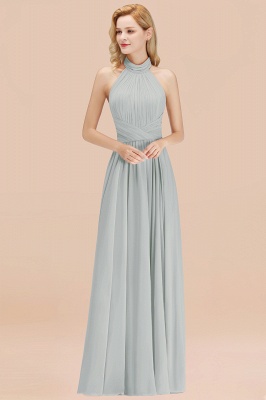 Modern Rosa Long Chiffon Brautjungfernkleider Etuikleid Kleider für Brautjunfern_1