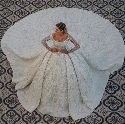 Luxus Prinzessin Brautkleider Spitze | Hochzeitskleider mit Ärmel_4