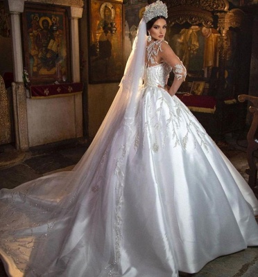 Prinzessin Hochzeitskleider mit Spitze | Brautkleider mit Ärmel_3