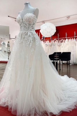Designer Hochzeitskleider A Linie | Brautkleider mit Spitze_1