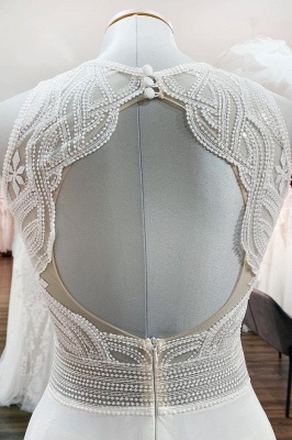 Schlichtes Hochzeitskleid mit Spitze | Etuikleider Brautkleider Online_6