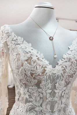 Brautkleider Meerjungfrau Stil | Hochzeitskleider Spitze Mit Ärmel_5