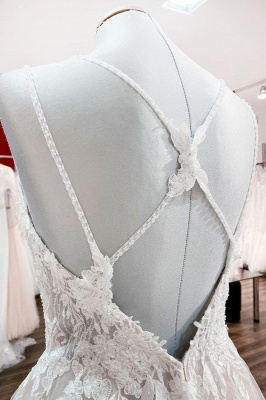 Fashion Hochzeitskleider A Linie Spitze | Schlichtes Brautkleid_5