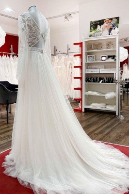 Elegante Hochzeitskleider Mit Ärmel | Brautkleider A Linie_3