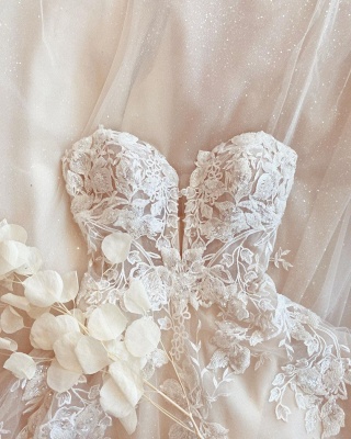 Schlichte Brautkleider A Linie | Hochzeitskleider mit Spitze_3