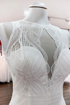 Schlichtes Hochzeitskleid mit Spitze | Etuikleider Brautkleider Online_2