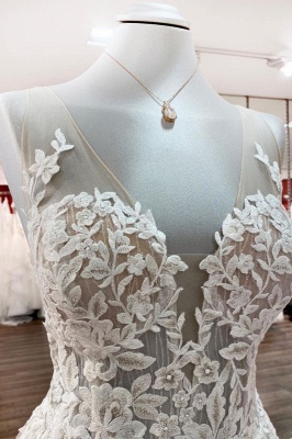 Romantic Brautkleider A Linie | Hochzeitskleider mit Spitze_5