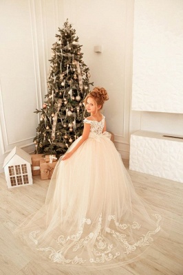 Prinzessin Kinder Hochzeitskleider | Blumenmädchenkleider mit Spitze_2