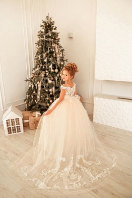Prinzessin Kinder Hochzeitskleider | Blumenmädchenkleider mit Spitze_5