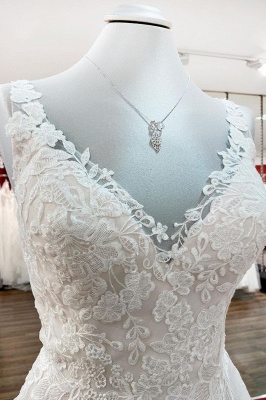 Schlichte Brautkleider A Linie | Hochzeitskleider mit Spitze_5
