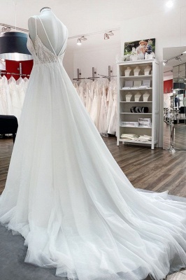 Brautkleid A Linie Schlicht | Hochzeitskleider Günstig Online_3