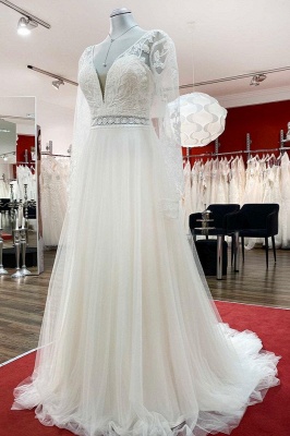 Elegante Hochzeitskleider Mit Ärmel | Brautkleider A Linie_1