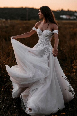 Elegante Brautkleider A Linie Spitze | Hochzeitskleider Boho_1