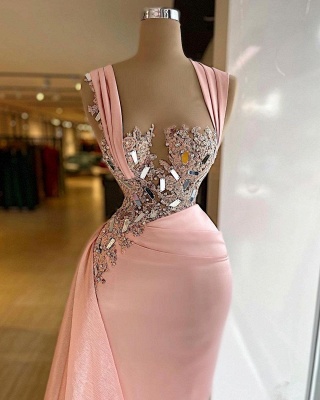 Abendkleid Lang Rosa | Elegante Abiballkleider mit Glitzer_2