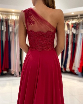 Rotes Abendkleid Lang | Abiballkleider mit Spitze_6