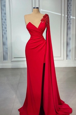 Elegante Rote Abendkleider Lang | Abiballkleider mit Glitzer_1