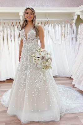 Luxus Hochzeitskleider A Linie Spitze | Brautkleider Online Kaufen_1