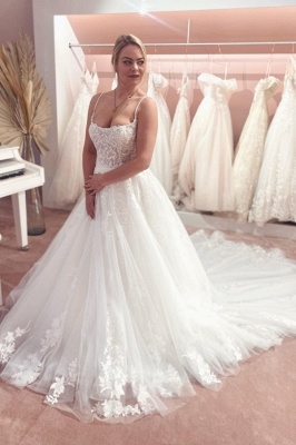 Designer Brautkleider mit Spitze | Hochzeitskleider A Linie online_1
