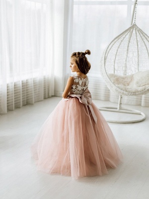 Blush Pink Blumenmädchenkleider | Kinder Hochzeitskleider Günstig_6