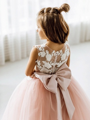 Blush Pink Blumenmädchenkleider | Kinder Hochzeitskleider Günstig_7
