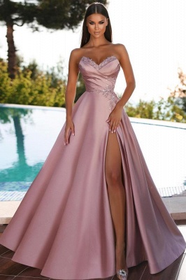 Elegantes Abendkleid Lang Rosa | Abiballkleider Online Kaufen_1