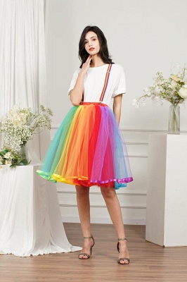 Kurzer Tüll Petticoat  für Damen | Tanzrock elastische Taille_2
